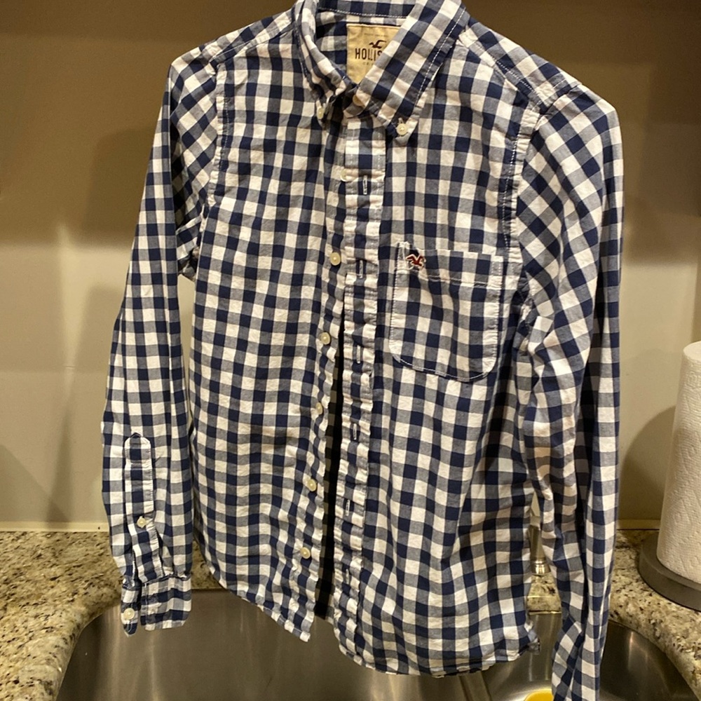 Navy hollister boys shirt